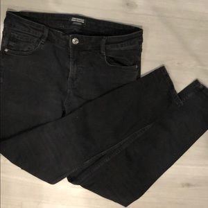 Zara high waisted denim black skinny jeans SZ 8